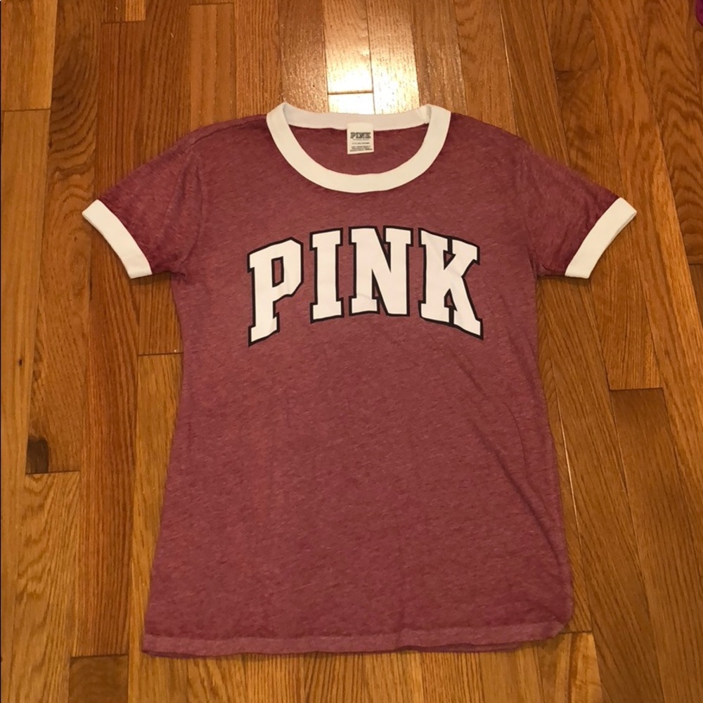 VS PINK logo ringer tee